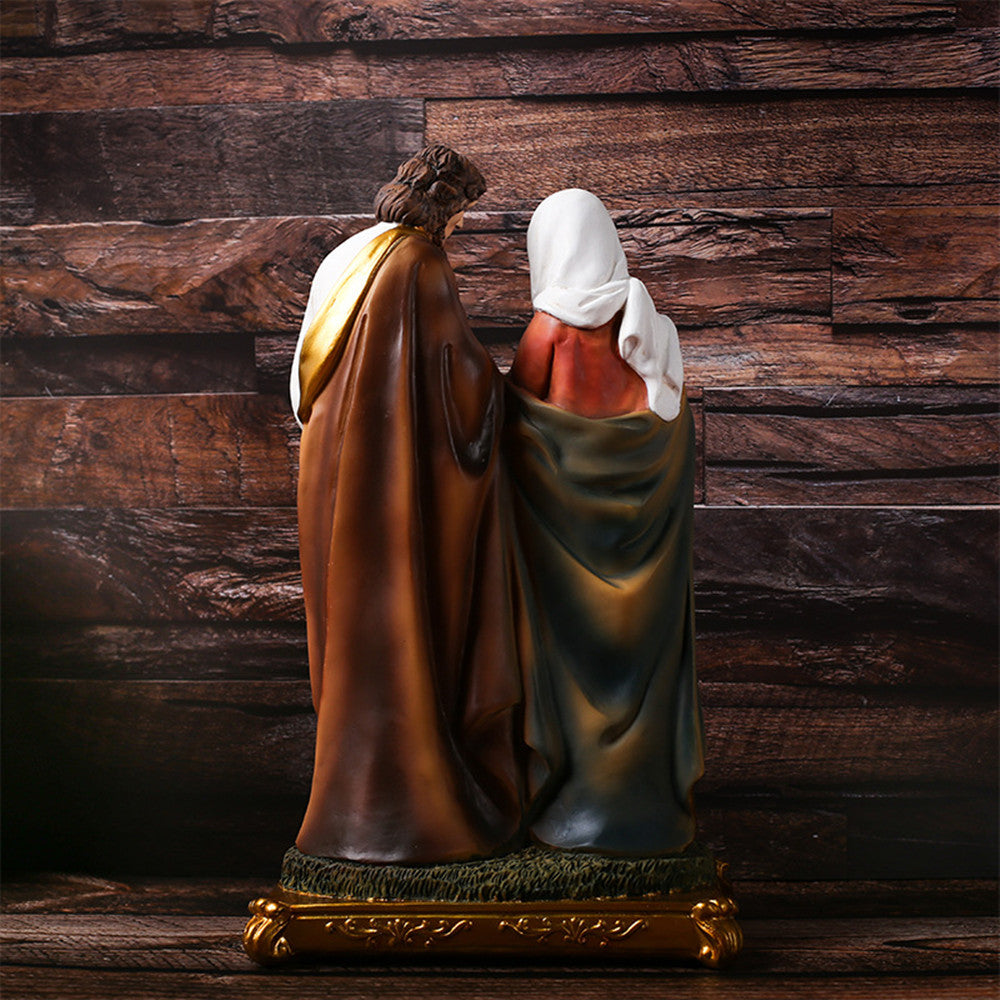 Holy Family Jesus Mary Joseph Religious Figurine Decoration, 12"