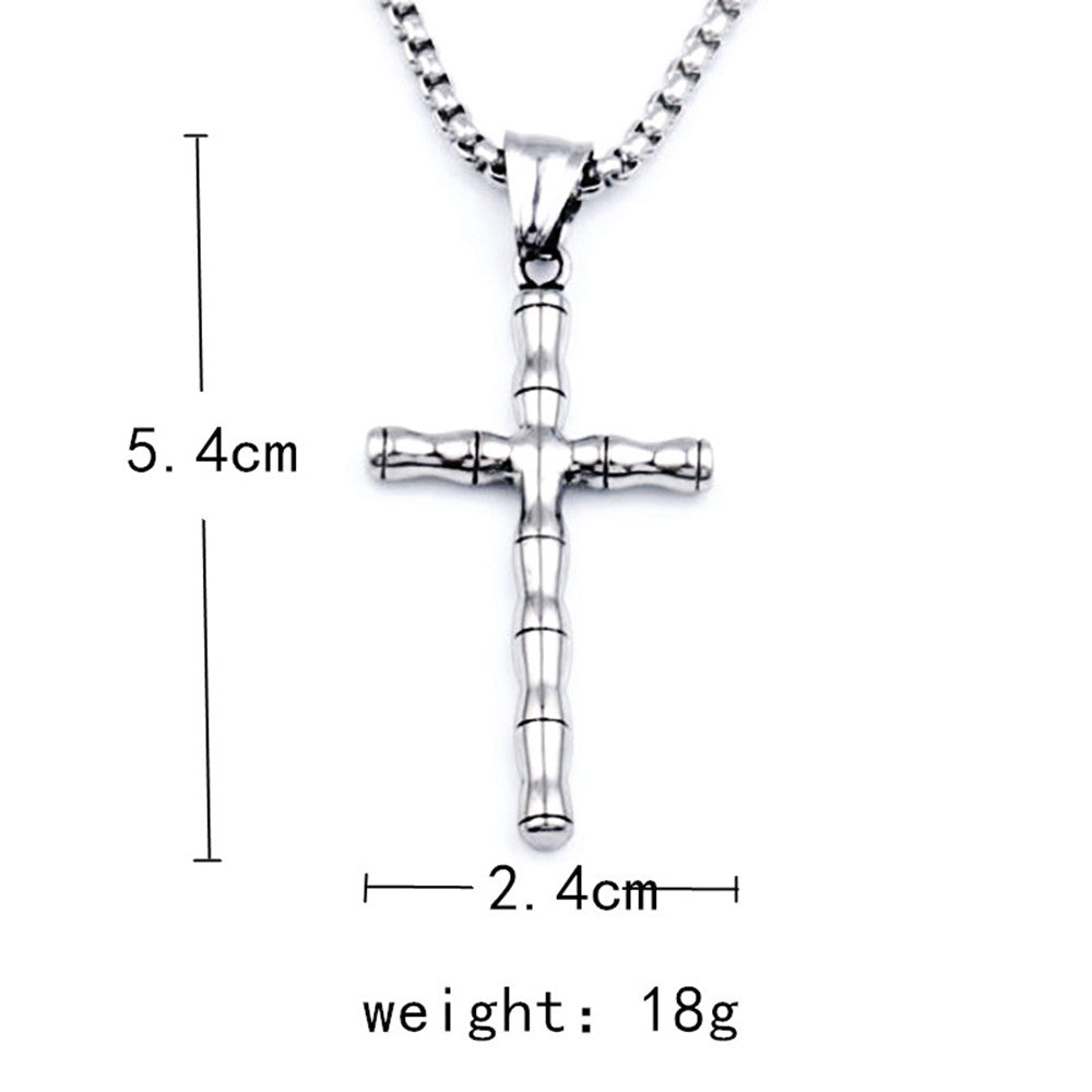 Men's  Crucifix Pendant Necklace with Stainless Steel Chain, 24"