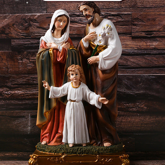 Holy Family Jesus Mary Joseph Religious Figurine Decoration, 12"