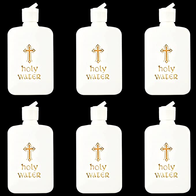 3/6/9 Pieces Empty Holy Water Bottles Set, 100ml Catholic Christian Holy Water Bottle Gold Cross Holds Container