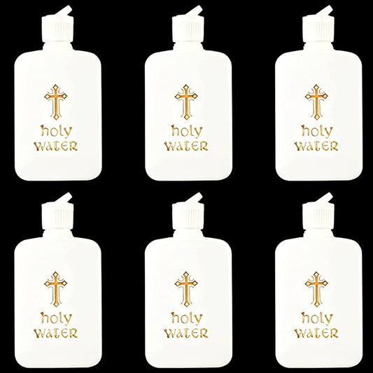 3/6/9 Pieces Empty Holy Water Bottles Set, 100ml Catholic Christian Holy Water Bottle Gold Cross Holds Container