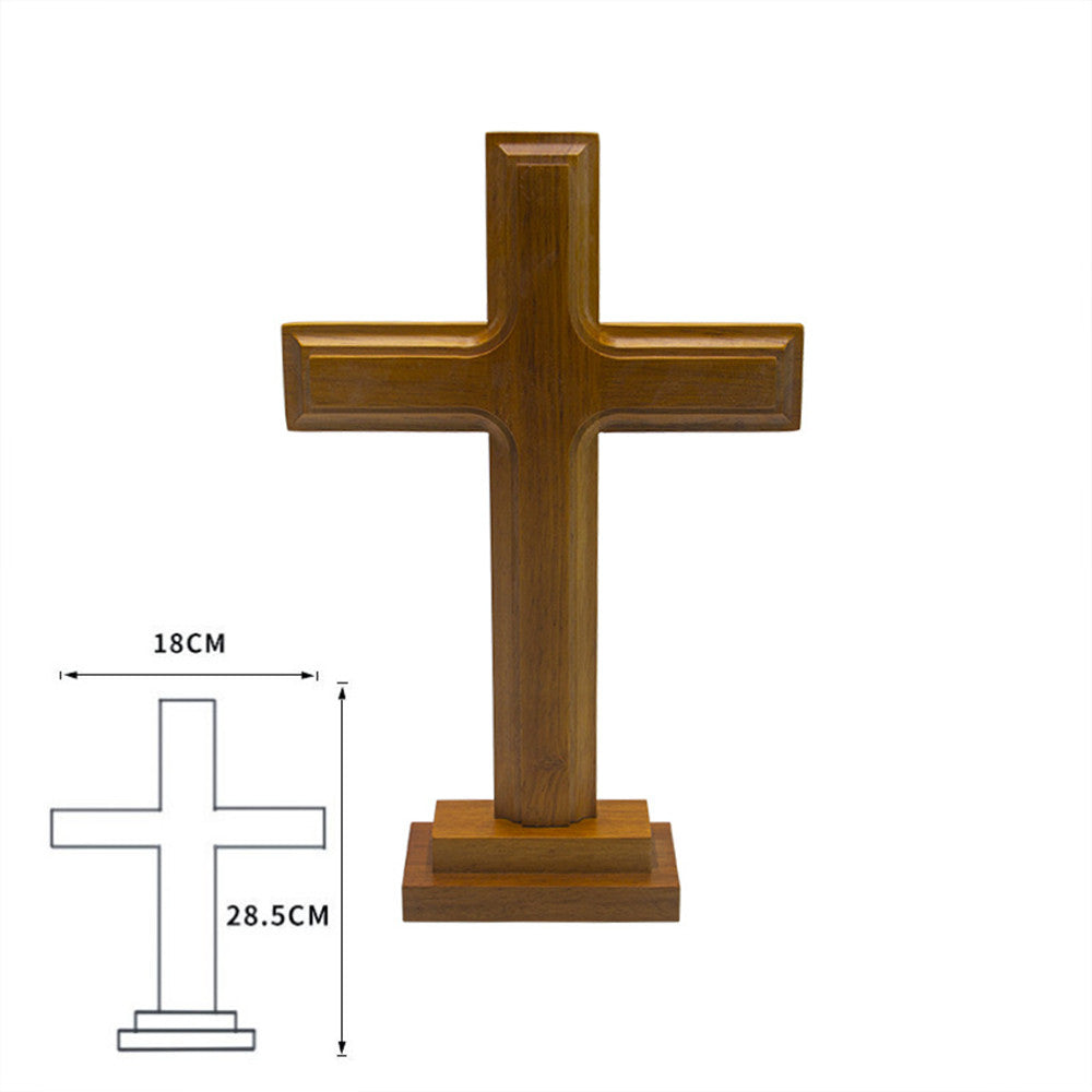 Hand Made Free Standing / Wall Hanging Olive Wood Plain Cross (11 Inch), Wooden Table Cross, Wood Standing Plain Cross, Table Altar Wood Cross Standing From The Holy Land