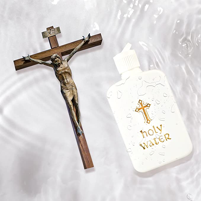 3/6/9 Pieces Empty Holy Water Bottles Set, 100ml Catholic Christian Holy Water Bottle Gold Cross Holds Container