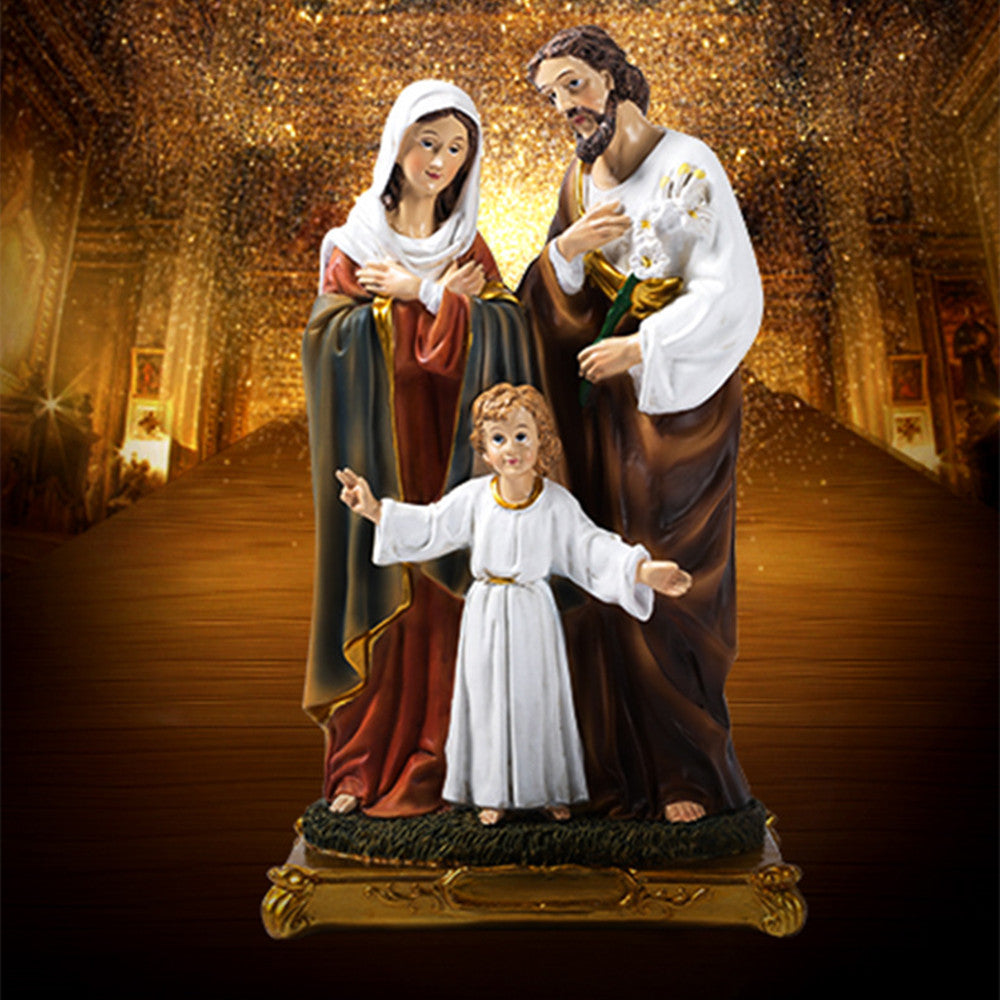 Holy Family Jesus Mary Joseph Religious Figurine Decoration, 12"