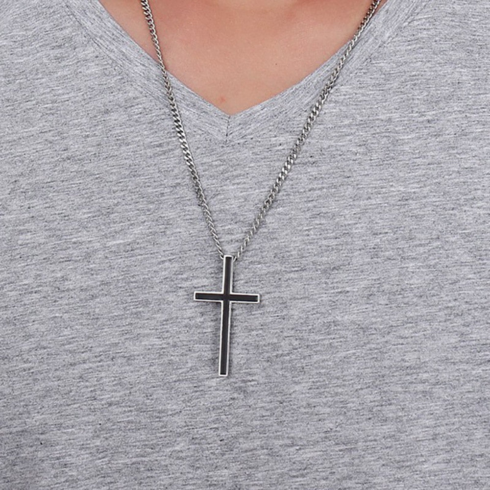 Unique Black, Gold, Cool Cross Stainless Steel Necklaces for Men – The Steel  Shop