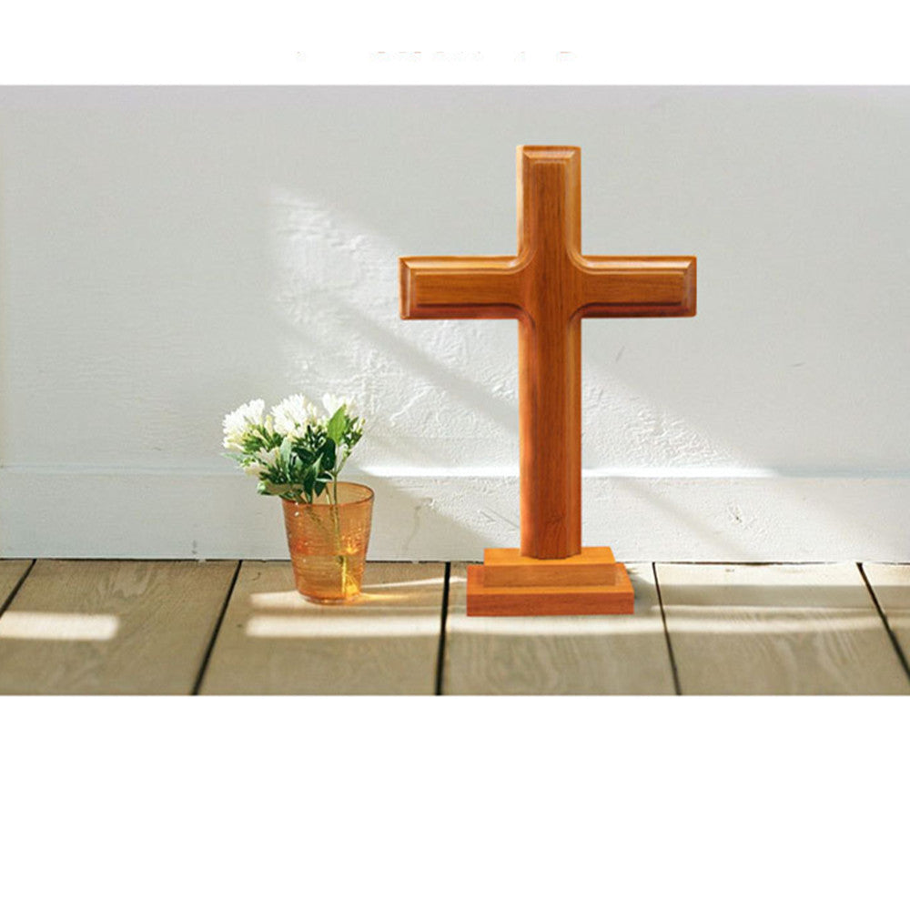 Hand Made Free Standing / Wall Hanging Olive Wood Plain Cross (11 Inch), Wooden Table Cross, Wood Standing Plain Cross, Table Altar Wood Cross Standing From The Holy Land