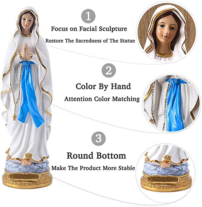 Virgin Mary Statue, 12 Inch Catholic Blessed Virgin Mother Mary Statues，Resin