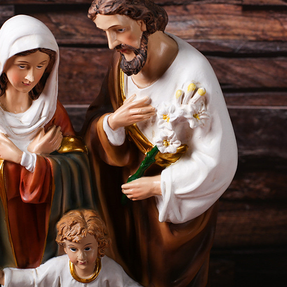 Holy Family Jesus Mary Joseph Religious Figurine Decoration, 12"